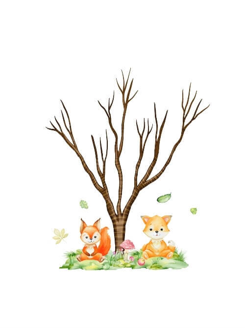 Fingeravtrycksaffisch med Skogsdjur